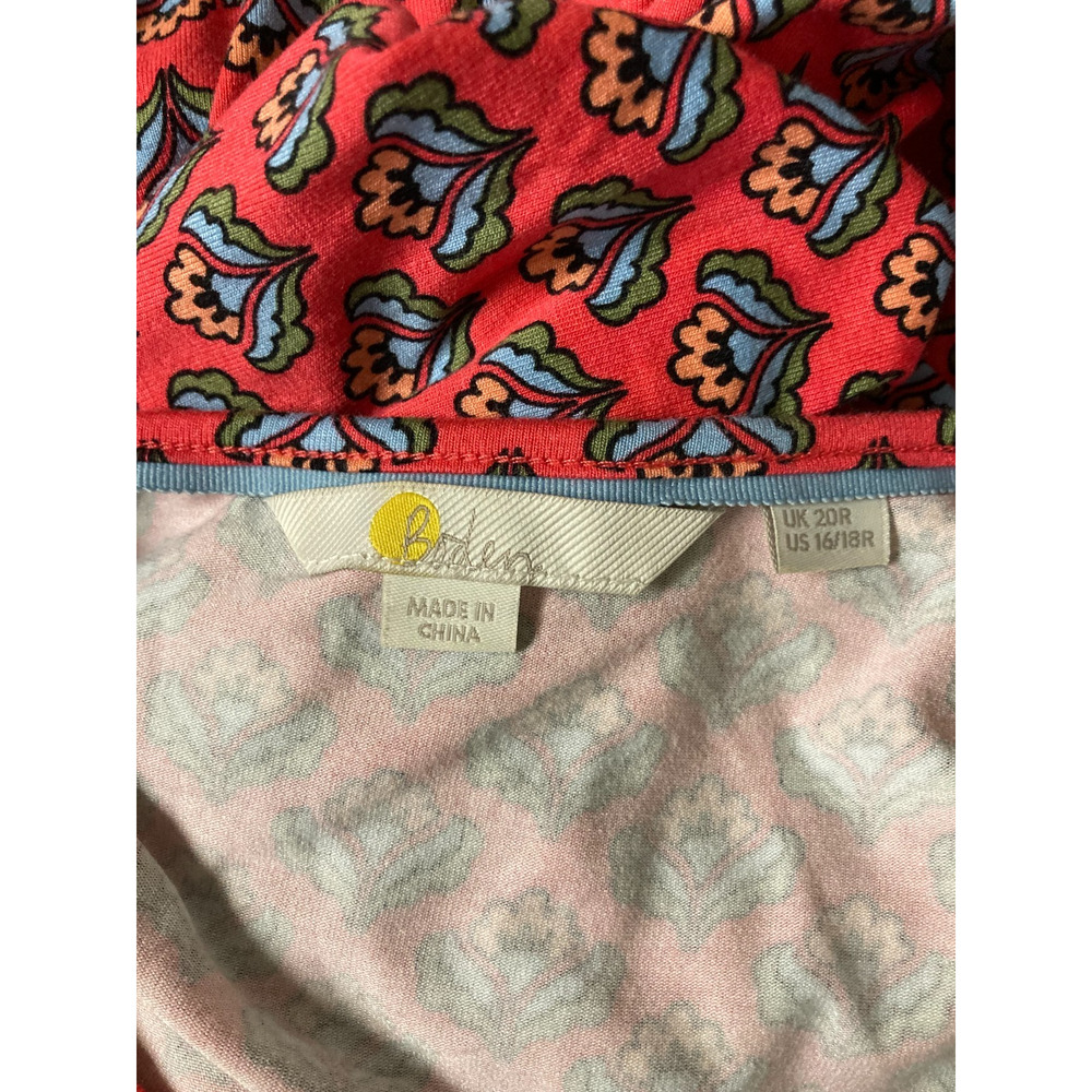 Boden Jersey Midi Highland Dress Floral Size US 16/18 Comfort Knit Pockets - Picture 4 of 4